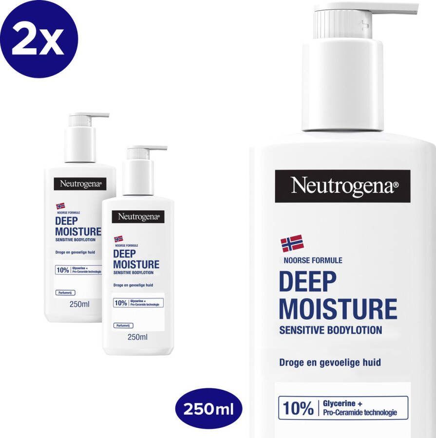 Neutrogena Noorse Formule Deep Moisture Sensitive Bodylotion Body lotion voor gevoelige huid 2 x 250ml