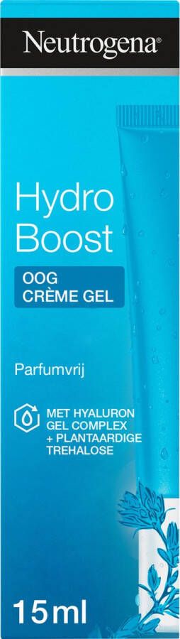 Neutrogena Hydro Boost oog crème gel verkwikkende 3-in-1 verzorging versterkt de beschermende barrière van de huid hydrateert 24 uur lang en zorgt voor een frisse blik en gladde oogcontouren 1 x 15 ml