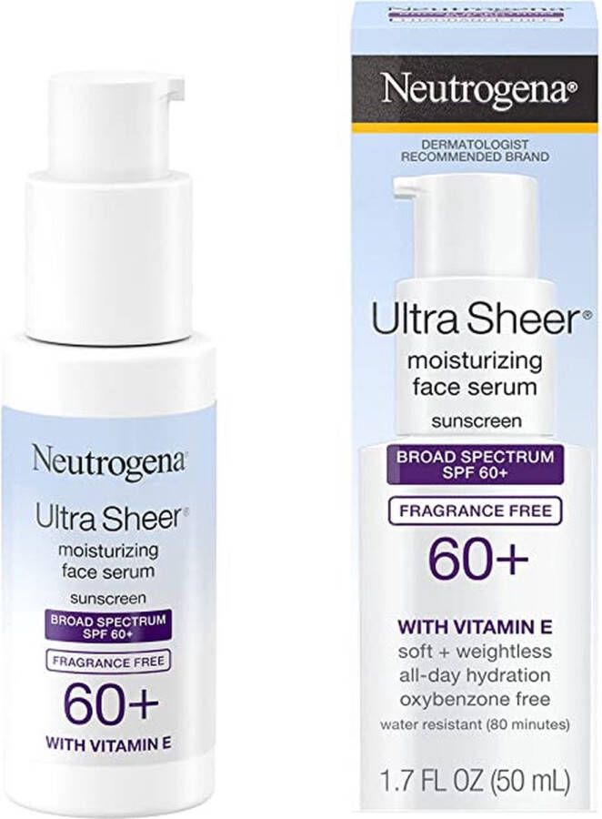 Neutrogena Ultra Sheer Moisturizing Face Serum with Vitamin E & SPF 60+