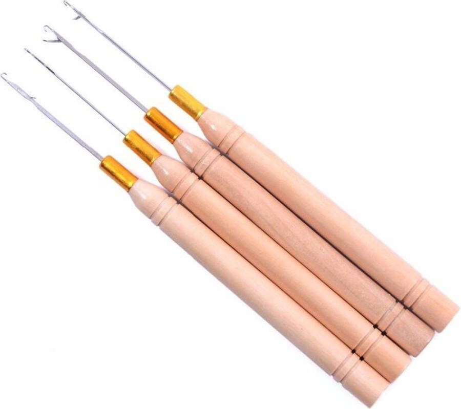 New Age Devi 4-delige Haaknaalden Set voor Micro Nano Ring Haar Extensions Tools voor Haarextensions Haarverlenging Gereedschap Hook Tool voor Micro Extensions