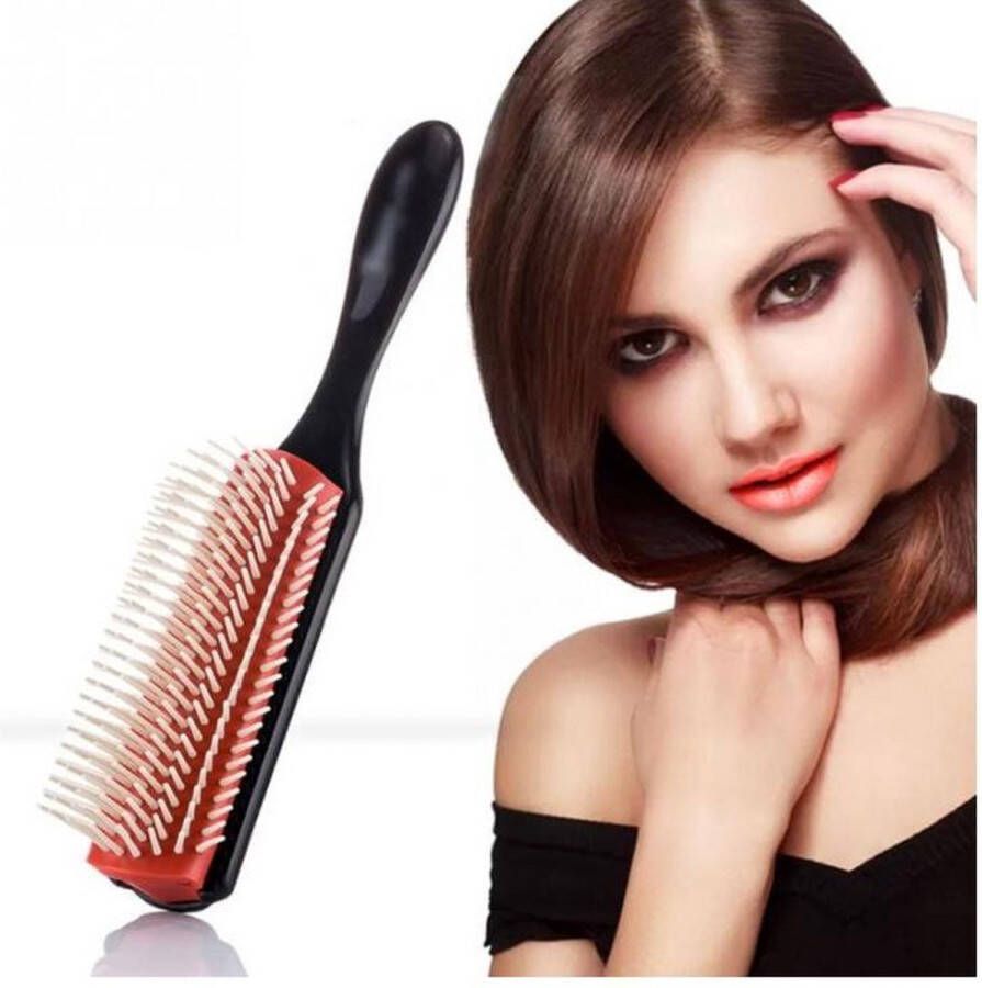 New Age Devi Best Bristle Brush (H.K. BestBristle) haarborstel stylingborstel rood bruin- krullen kroeshaar definieren borstel kunststof detangle brush Ontklit Borstel | edge control