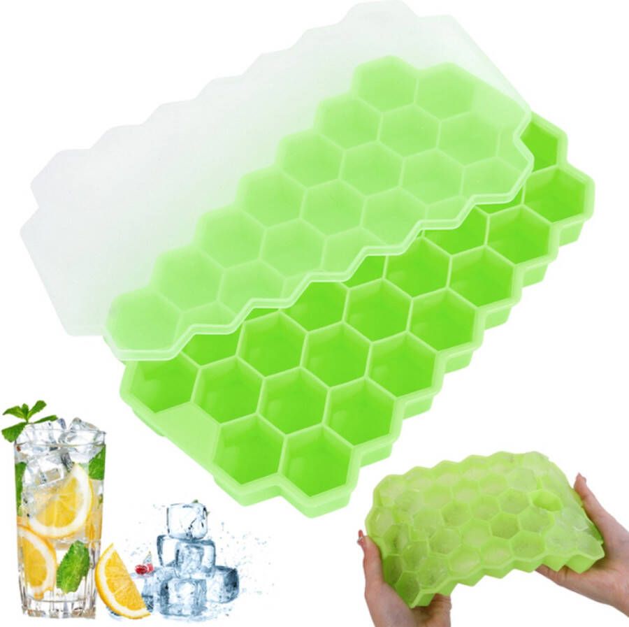 New Age Devi Honeycomb Honingraat ijsblokjesvorm ijsblokjes vorm met deksel Groen