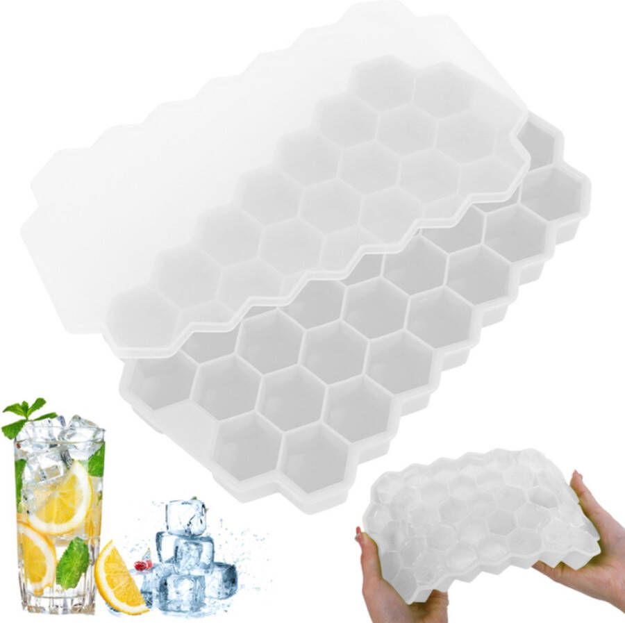 New Age Devi Honeycomb Honingraat ijsblokjesvorm ijsblokjes vorm met deksel Wit