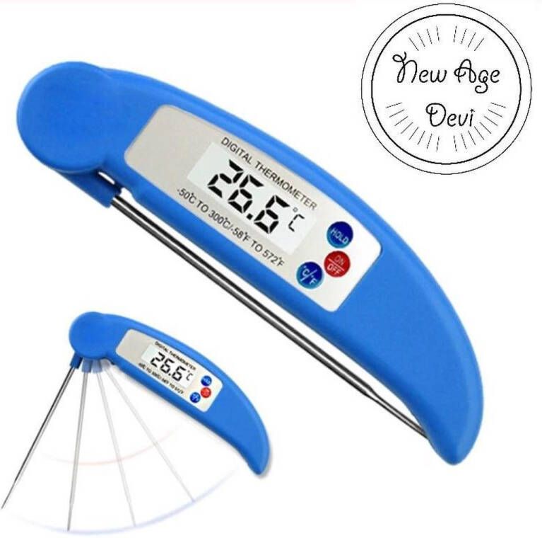 New Age Devi Kookthermometer -50º C 300º C voor perfecte vleesgaring Blauw