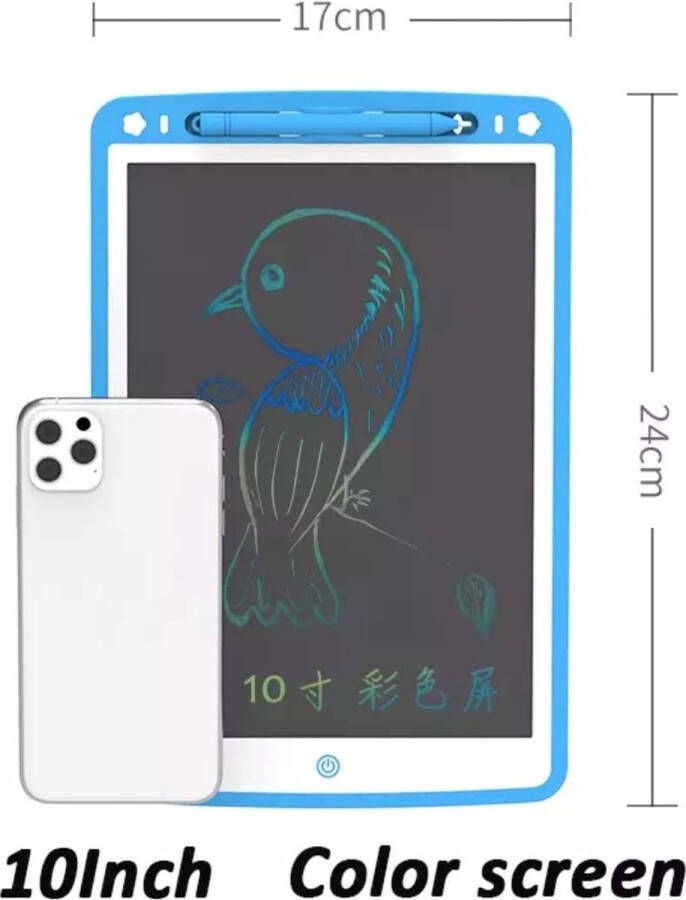 New Age Devi LCD tekentablet LCD tekenbord Digitaal tekenen Kindertablet 10inch Blauw Educatief