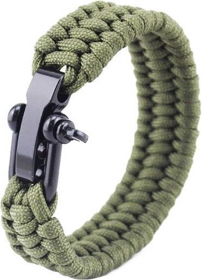 New Age Devi Leger Groen Paracord Armband RVS verstelbare sluiting Stoer Legerlook