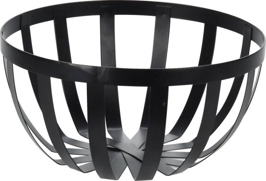 New Age Devi Metalen Fruitmand Fruitschaal Zwart Rond 25cm Basic Model