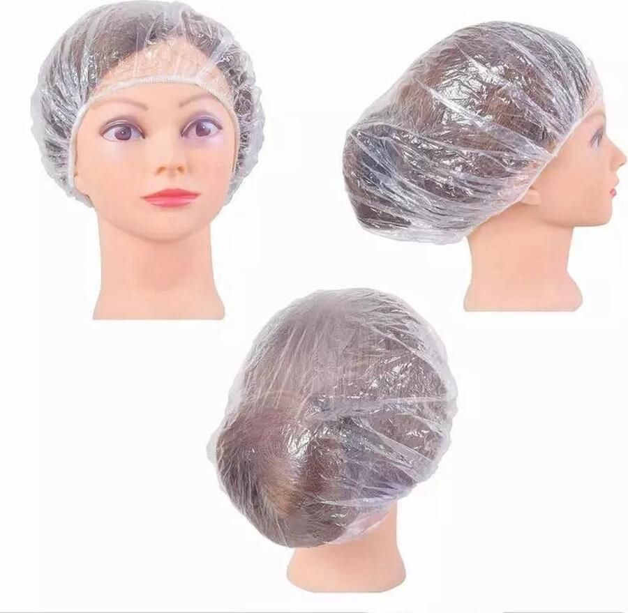 New Age Devi 20x Wegwerp Douchemutsen Plastic Badmutsen met Stofnet & Elastische Cap