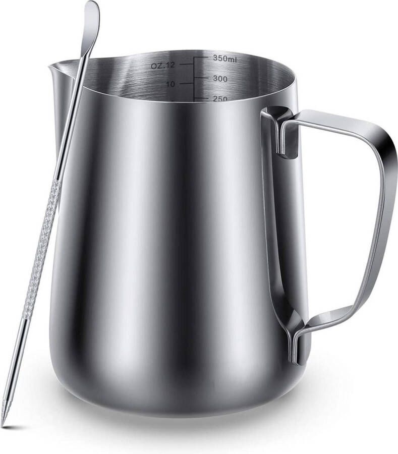 New Age Devi Qualitá Melkkan met Art Pen \- Barista Melkkannetje \- 350 ML \- Perfect voor Melkopschuimen!