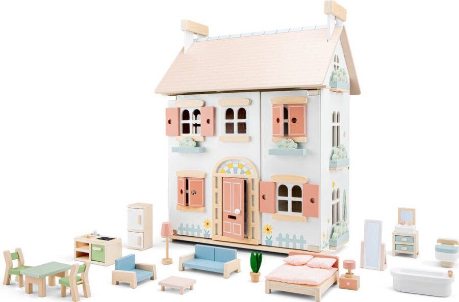 New Classic Toys Houten Poppenhuis met Meubels FSC