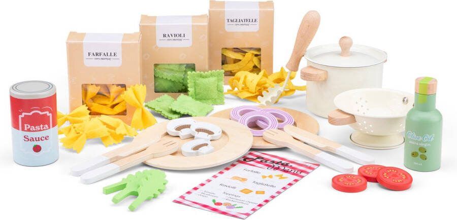 New Classic Toys Houten Speelgoed Pasta Set Speelgoedeetset 'Maak je eigen pasta' FSC
