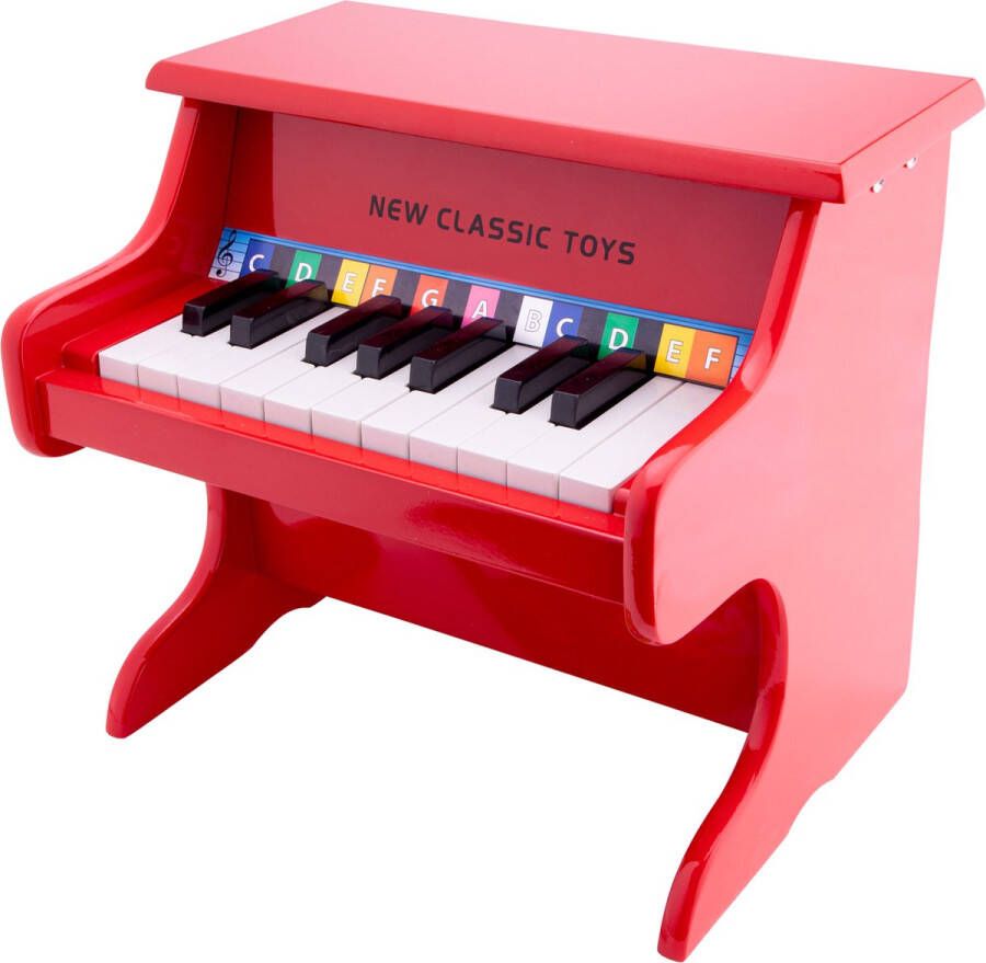 New Classic Toys Houten Speelgoed Piano Rood Inclusief Muziekboekje