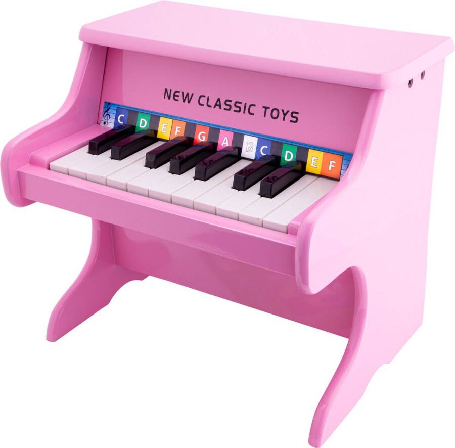 New Classic Toys Houten Speelgoed Piano Roze Inclusief Muziekboekje