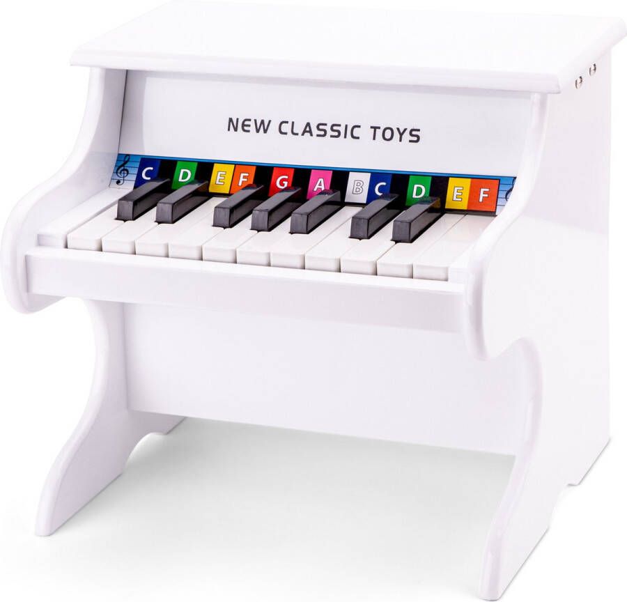 New Classic Toys Houten Speelgoed Piano Wit Inclusief Muziekboekje