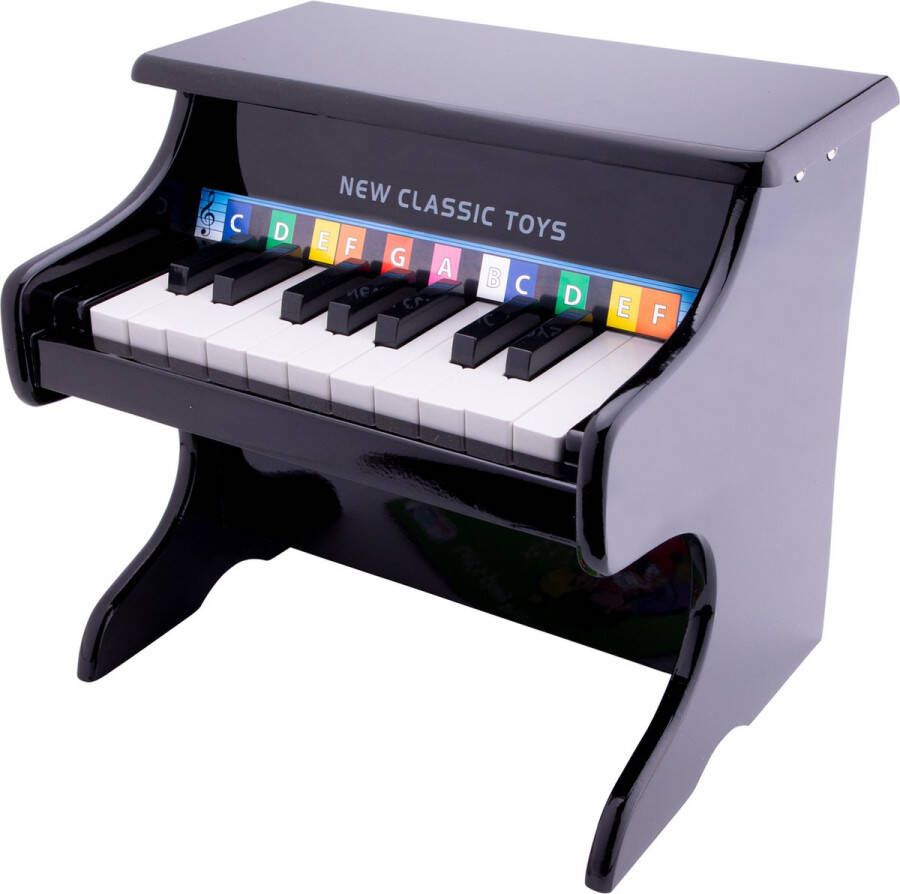 New Classic Toys Houten Speelgoed Piano Zwart Inclusief Muziekboekje