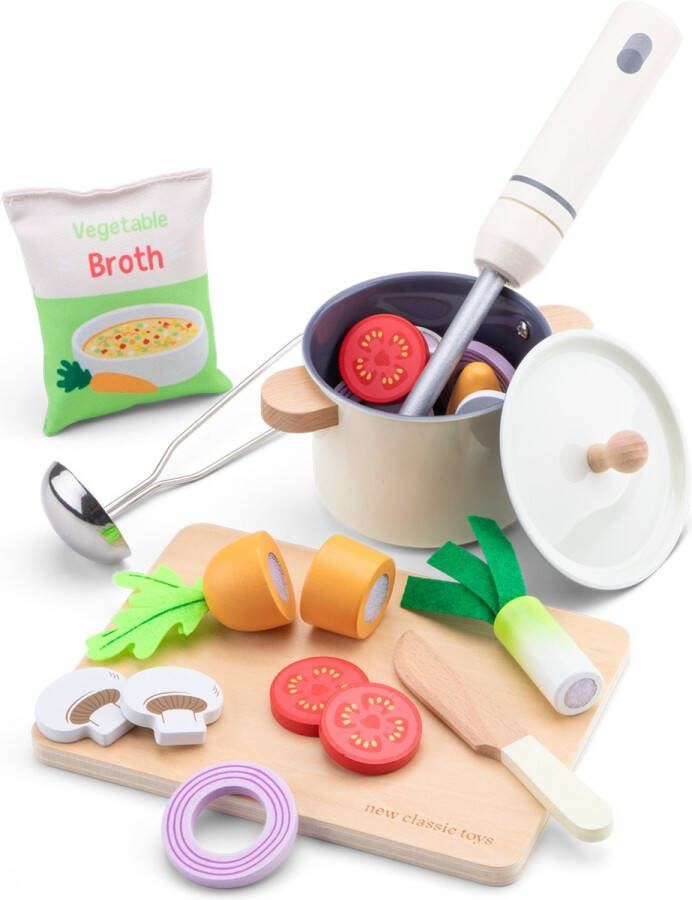 New Classic Toys Houten Speelgoed Soep Set Speelgoedeetset 'Maak je eigen soep' FSC