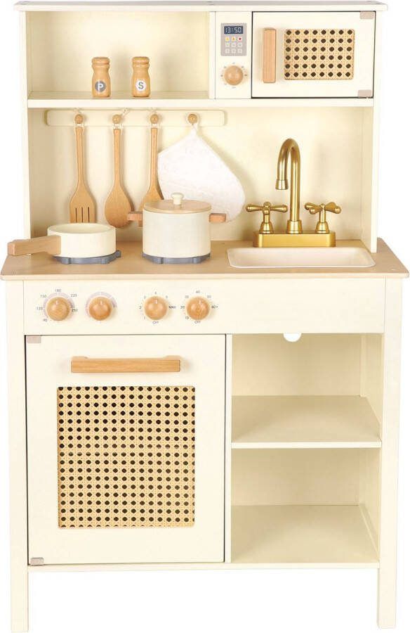 New Classic Toys Houten Speelkeuken Rotan Inclusief Accessoires Werkbladhoogte is 55 cm
