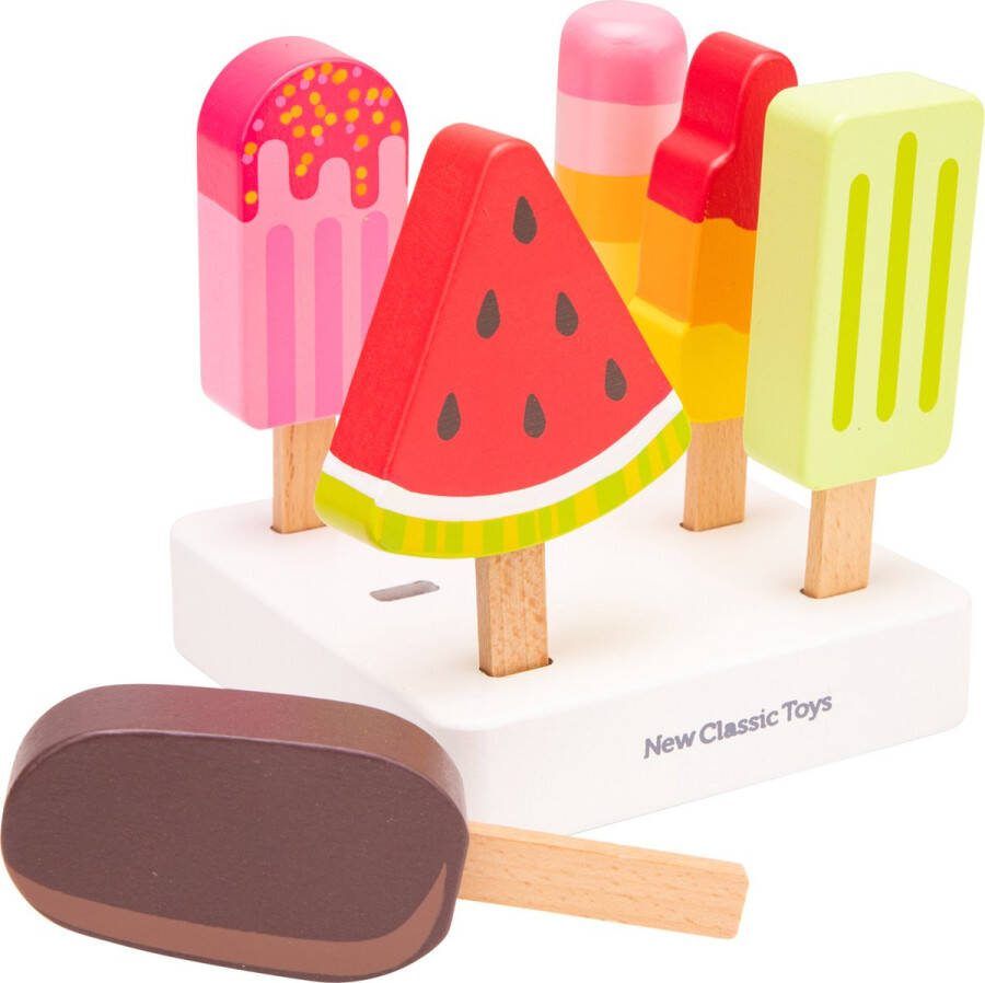 New Classic Toys Speelgoedeten en -drinken Houten Speelgoed IJslolly's 6 stuks