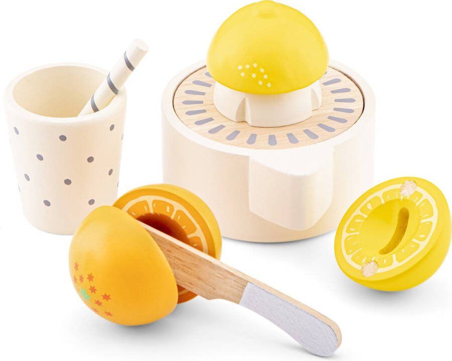 New Classic Toys Speelgoedkeukenmachine Houten Speelgoed Citrus Pers Inclusief Accessoires