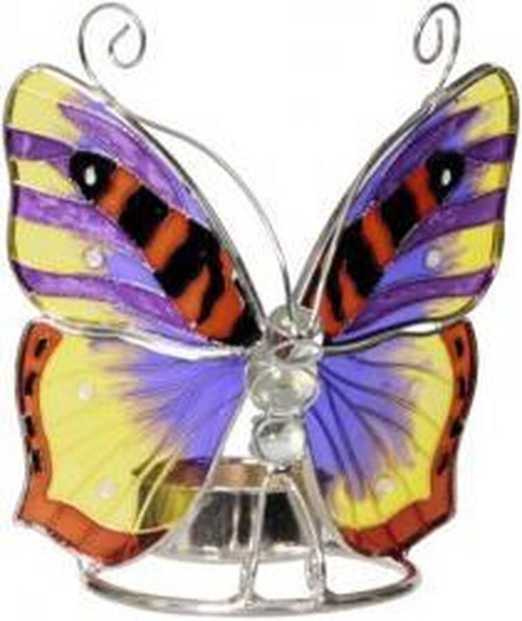 New dutch Tiffany waxinelichthouder vlinder- Tiffany-Butterfly-sfeerbrander-theelichthouder Vlinder