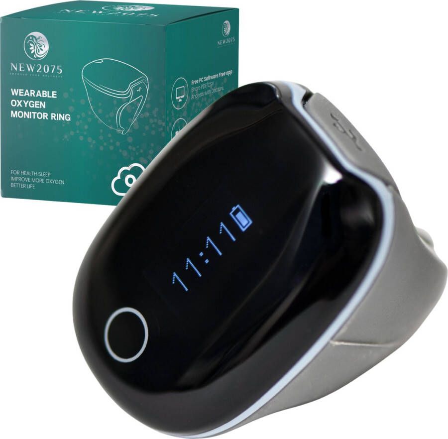 New2075 – Saturatiemeter – Zuurstofmeter vinger – oximeter – hartslagmeter – gratis app–voor Snurken en Slaap apnea – beter slapen
