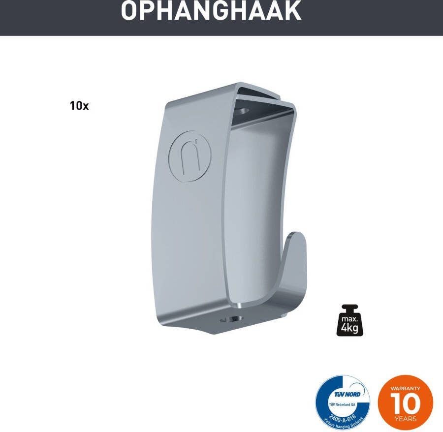 Newly ophanghaak – Schilderijophanghaak voor schilderijen lijsten posters wanddecoraties – haak H10 – 4 kg (10 stuks)