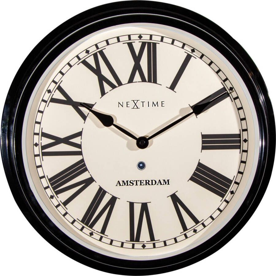 NeXtime Amsterdam Klok Rond Ø40 cm Zwart