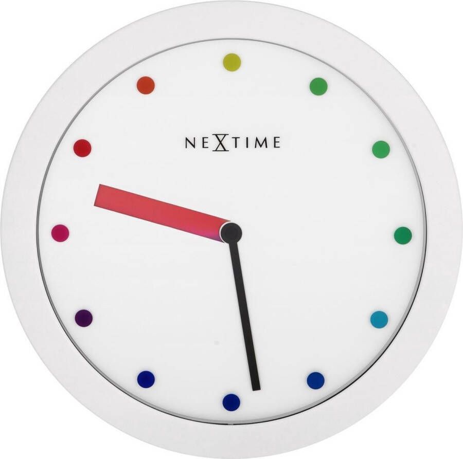 NeXtime klok 3048 Color Change Ø28 cm Wall White Multi-color