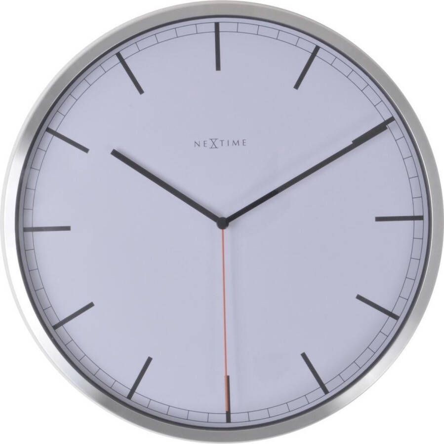 NeXtime Wandklok dia. 35 x 4.2 cm aluminium wit 'Company' NE-3071WI