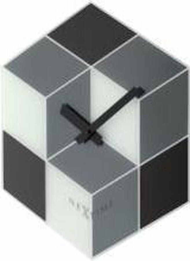 NeXtime klok 8171 Cubic 43.5x37 cm Wall Black White Gray