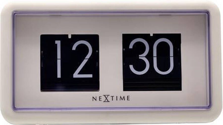 NeXtime Flip klok 18x10x7cm tafel wand zwart wit NE-5228WI