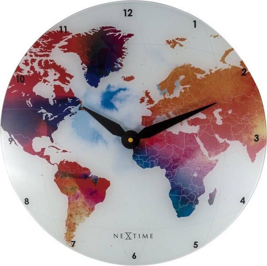 NeXtime NE-8187 Wandklok Colorful Ø43 Glas Multicolor