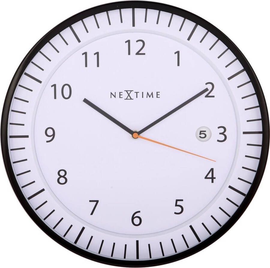 NeXtime klok 3058wi Quick Ø35 cm Wall White Black