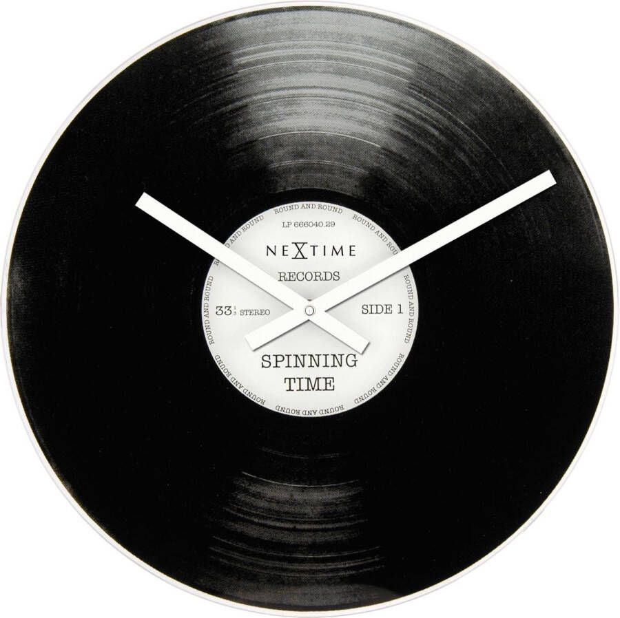 NeXtime klok B2500001 Spinning Time Ø43cm Wall Black