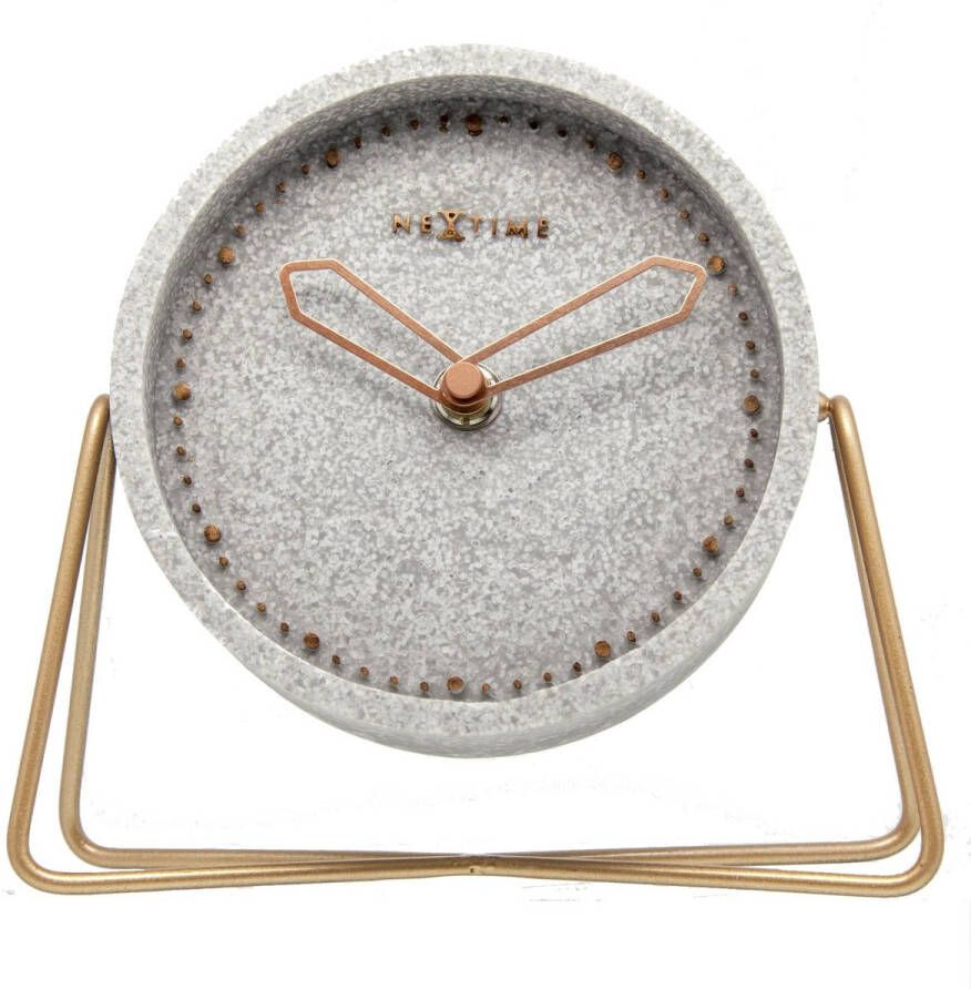NeXtime Tafelklok 17.5x15.5x5 cm polyresin grijs NE-5204GS
