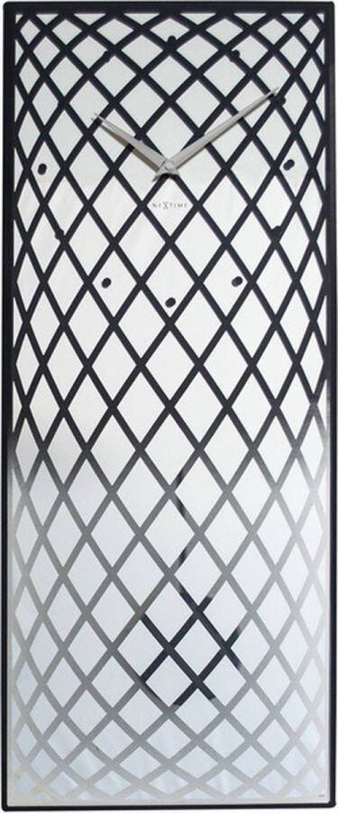 NeXtime Pendula Klok Stil Uurwerk Slinger Glas Rechthoekig -70 cm Zilver