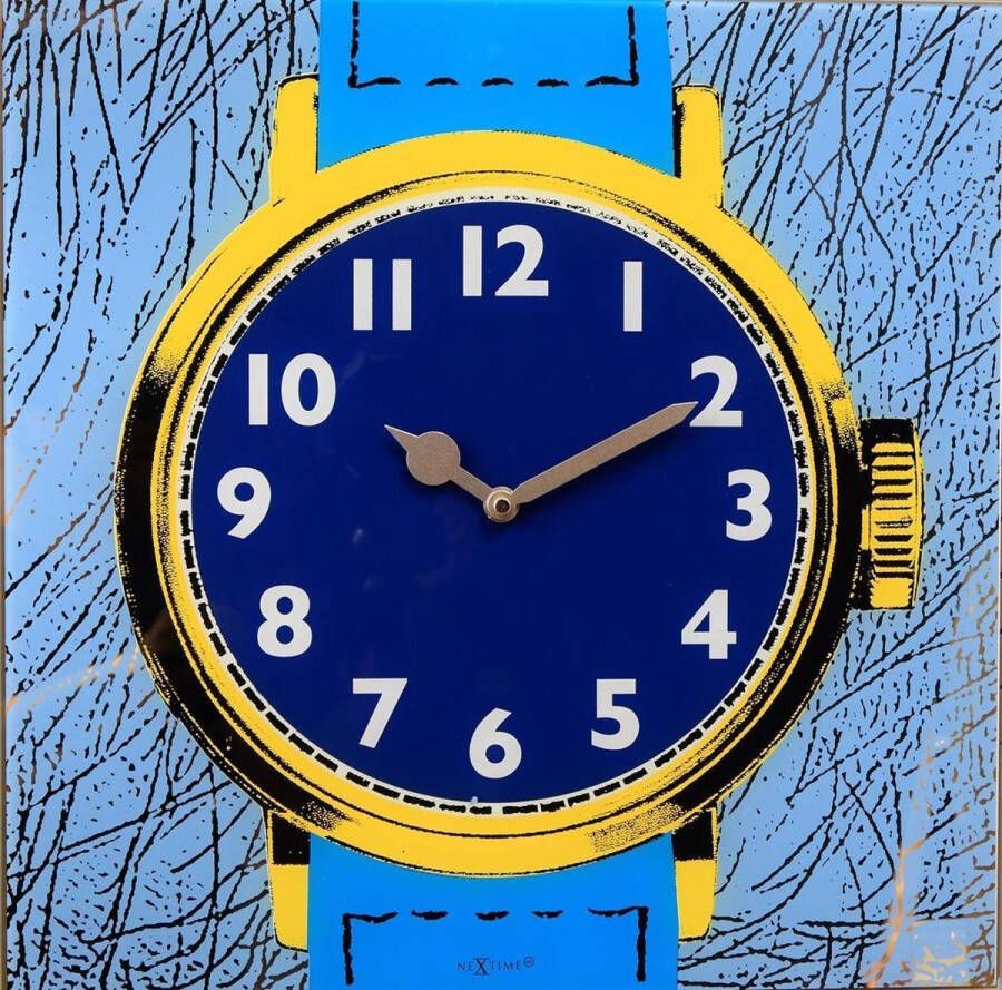NeXtime Watch One Klok Vierkant Glas 43x43 cm Multicolor