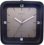 NeXtime Wekker- 20 x 20 x 6 cm Hout Zwart 'Square Alarm' - Thumbnail 1