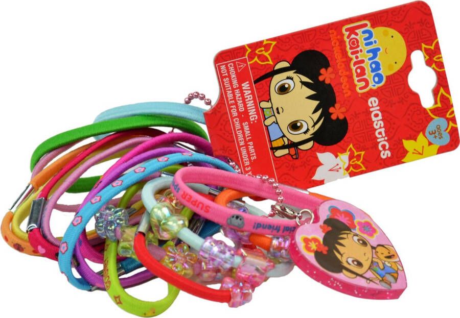 NI HAO KAI-LAN Nickelodeon Haarelastiekjes Haarbandjes Met hanger 16 Stuks