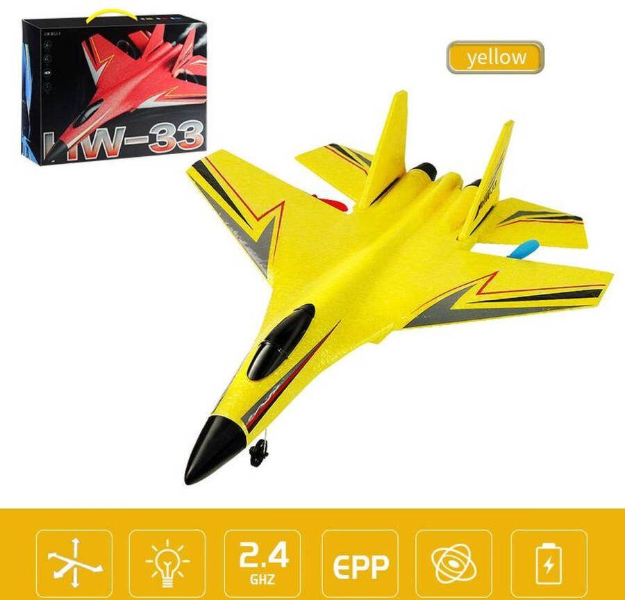 NIBA HW-33 RC vliegtuig Met Afstandsbediening Straaljager Geel TIKTOK Drones 2024 Vliegtuigen Ready To FLY Op Afstand Bestuurbaar Speelgoed Volwassenen Oplaadbaar MAX 50 KM U !!