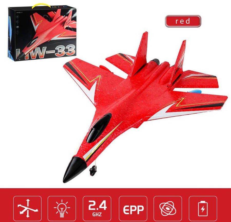 NIBA HW-33 RC vliegtuig Met Afstandsbediening Straaljager Rood TIKTOK Drones 2024 Vliegtuigen Ready To FLY Op Afstand Bestuurbaar Speelgoed Volwassenen Oplaadbaar MAX 50 KM U !!