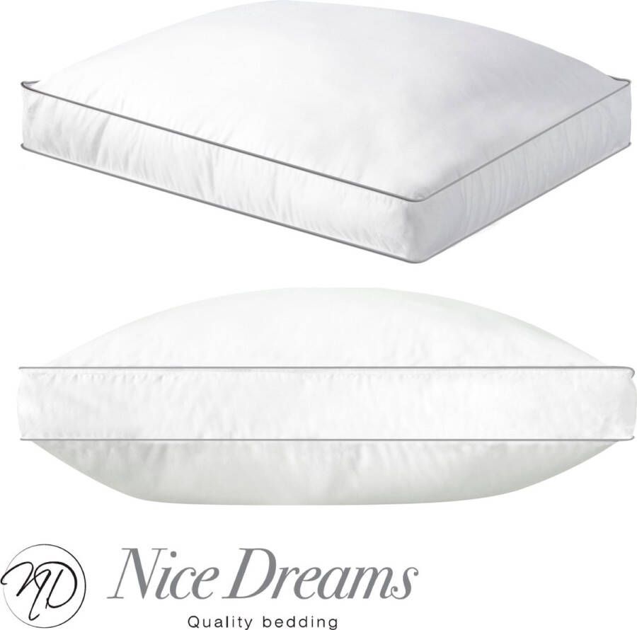 Nice Dreams Boxkussen Hotel Kwaliteit Hoofdkussen 50x60x10 cm Set van 2