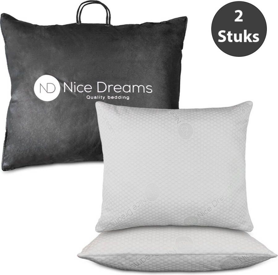 Nice Dreams Hoofdkussen Absorberend Holle Vezels Anti Allergisch Wasbaar 2 stuks 60 x 70 cm