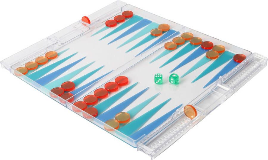 NICEEY Backgammon bord Bordspel Spelletjes voor volwassenen Reisspellen Spellen Transparant