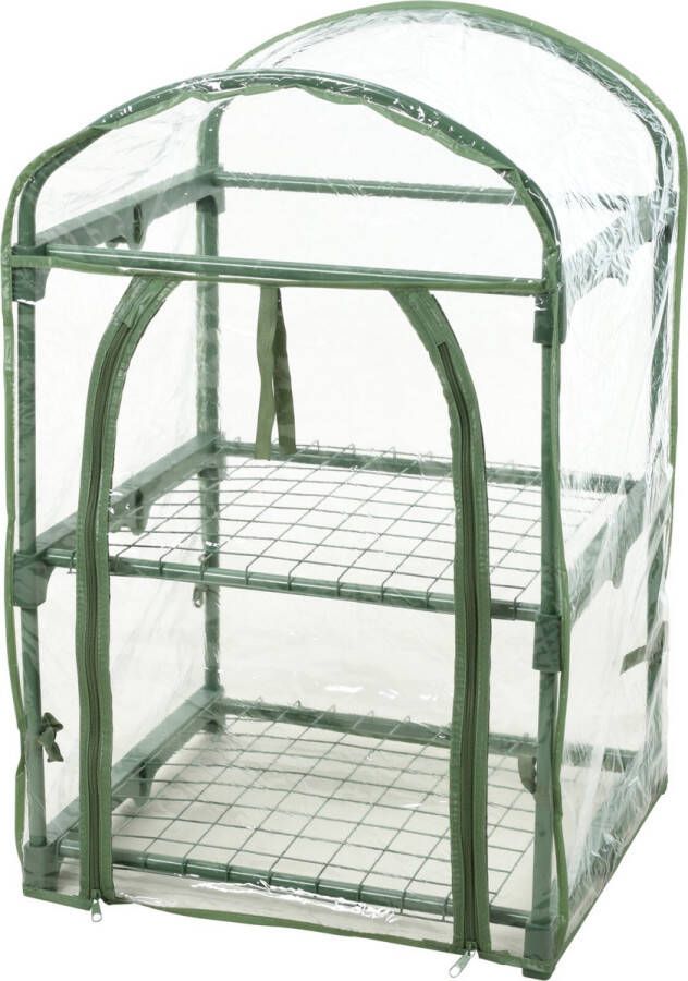 NICEEY Kweekkas Moestuin Tuinkas Kweektafel Broeikas 2 Laags 50X45XH84CM