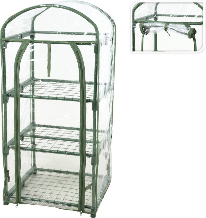 NICEEY Kweekkas Moestuin Tuinkas Kweektafel Broeikas 3 Laags 50X45XH105CM