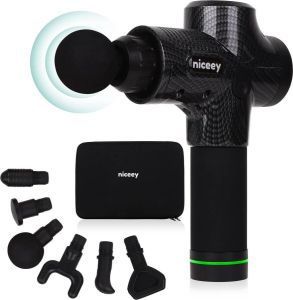 NICEEY Massage Gun Pro Met 6 Opzetstukken Sport en Relax Massage Professioneel 30 standen Incl. Koffer Zwart