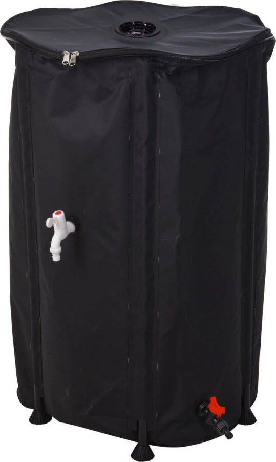 NICEEY Regenton Buitenkraan 250 Liter Opvouwbaar- 60X90cm Zwart