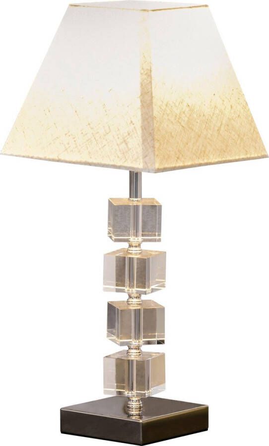 NiceGoodz Tafellamp Lampen Tafellamp woonkamer slaapkamer Stoffen lampenkap Modern Kristallen