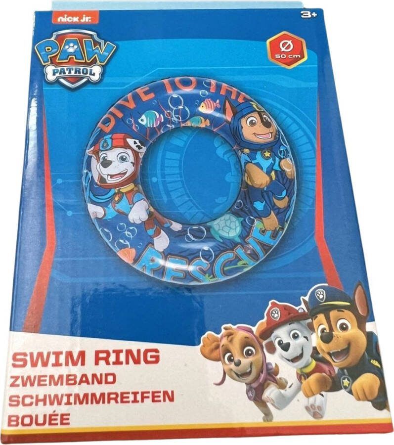 Nick jr. Opblaas Zwemband 2 stuks PAW Patrol Zwemring 50cm Fun Kinderen 3jaar +